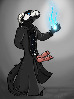 2_penises 4_eyes anthro balls bone diphallism erection fire fur genitals horn magic male multi_eye multi_genitalia multi_penis nude penis skull skulldog solo tail vein vertical_diphallism kvetat_(artist) kvetat bovid canid canine caprine hybrid mammal sheep 3:4 hi_res