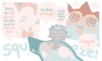 ambiguous_gender blush confined dialogue drinking drinking_straw duo endosoma feral fur heart_symbol liquid_body melting one_eye_closed onomatopoeia ribbons_(anatomy) safe_vore simple_background sound_effects speech_bubble spiral spiral_eyes steam stuck text vore white_background white_body white_fur willing_prey wink conduitcore nintendo pokemon eeveelution generation_1_pokemon generation_6_pokemon pokemon_(species) sylveon vaporeon 2023 5:3 comic english_text hi_res