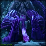 anthro big_penis black_body black_penis black_skin bodily_fluids collar cum cum_inside cum_on_ground cum_while_penetrated duo feet foot_fetish foot_play footjob footjob_while_penetrating genital_fluids genitals humanoid_feet larger_male long_penis male male/male penetration penis plantigrade purple_body purple_penis purple_skin sex sharp_tail size_difference small_dom_big_sub smaller_male wrinkled_feet wrinkles thekidxeno chocoscorner_(modeler) alien_(franchise) snakehead404 x3no alien xenomorph absurd_res hi_res