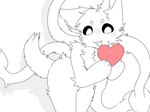 ambiguous_gender anthro black_sclera blush bodily_fluids cheek_tuft chest_tuft facial_tuft fur head_tuft heart_symbol holding_heart holidays inner_ear_fluff open_mouth simple_background solo sweat tentacles tuft white_background white_body white_eyes white_fur 12_iona changed_(video_game) valentine's_day squid_dog_(changed) canid canine canis cephalopod coleoid decapodiform domestic_dog hybrid mammal marine mollusk 4:3