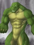 abs anthro biceps big_muscles biped countershade_scales countershading featureless_crotch green_body green_scales male muscular muscular_anthro muscular_male nude pecs scales scar sharp_teeth solo teeth yellow_eyes chibikoma batman_(series) dc_comics killer_croc reptile scalie digital_drawing_(artwork) digital_media_(artwork) hi_res portrait three-quarter_portrait