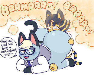 accessory all_fours anal anthro anthro_on_anthro ass_up big_butt blonde_hair blue_hair blush blush_stickers bottom_heavy bottomless butt clothed clothing collared_shirt dialogue dominant dominant_male dress_shirt duo eyewear face_in_ass fangs fart fart_cloud fart_fetish farting_in_mouth farting_on_face female female_rimming_male glasses grey_body hair heterochromia hug huge_butt huge_hips hugging_another hugging_butt male male/female male_farting male_focus narrowed_eyes necktie onomatopoeia open_mouth open_smile oral orange_fart_cloud paws raised_tail rimming sex shirt shortstack shortstack_male simple_background sitting smile sound_effects speech_bubble submissive submissive_female suit tail talking_to_another talking_to_partner teasing teeth text thick_thighs three-quarter_view topwear uraeus wearing_glasses white_background wide_eyed wide_hips yellow_body drawful-s animal_crossing nintendo ankha_(animal_crossing) raymond_(animal_crossing) domestic_cat felid feline felis mammal 2021 digital_drawing_(artwork) digital_media_(artwork) english_text hi_res