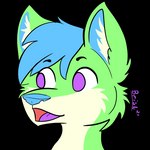 blue_hair blue_inner_ear blue_nose fur green_body green_fur hair humor inner_ear_fluff male purple_eyes purple_tongue solo tongue tuft white_body white_fur white_inner_ear_fluff brisky~ pogchamp brisk_(brisky~) canid canine canis mammal wolf 1:1 alpha_channel low_res meme