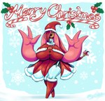 big_breasts blush breasts christmas_clothing clothed clothing eyelashes eyes_closed featureless_feet feet female hair hair_hand hair_over_eye hat headgear headwear holidays huge_breasts obscured_eye one_eye_obstructed open_mouth open_smile pokemorph smile solo standing teeth text tongue wearing_hat winter_clothing latiar christmas nintendo pokemon melanie_mortrose generation_6_pokemon gourgeist humanoid pokemon_(species) 2021 digital_media_(artwork) english_text hi_res