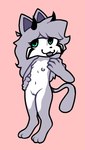 anthro countershading female flat_chested fur genitals grey_body grey_fur grey_nipples nipples solo tongue tongue_out anchovyrodent toshi_(forrest18) felid feline mammal