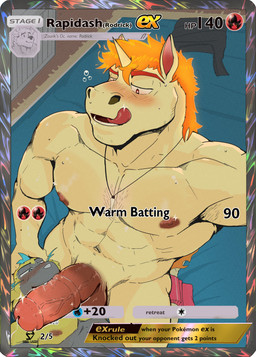 abs anthro anthro_on_anthro anthrofied areola balls barazoku biceps big_balls big_muscles big_penis blush bodily_fluids card duo erection fire flaming_hair genitals glans glistening glistening_genitalia glistening_penis hair horn humanoid_genitalia humanoid_penis hybrid_genitalia hybrid_penis inside jewelry licking licking_lips licking_own_lips male male/male medial_ring medial_ringed_humanoid_penis medial_ringed_hybrid_penis muscular muscular_anthro muscular_male narrowed_eyes navel necklace nipples nude oral pecs penis penis_in_face pokemorph pseudo_hair saliva saliva_on_penis self_lick sex sparkles standing teeth text thick_penis tongue tongue_out trading_card unicorn_horn angel_lazzu nintendo pokemon pokemon_tcg bryan_(zourik) rodrick_(zourik) generation_1_pokemon generation_7_pokemon legendary_pokemon pokemon_(species) rapidash zeraora 2025 absurd_res english_text hi_res