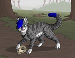 ambiguous_gender black_whiskers blue_body blue_eyes blue_fur blue_hair blue_tail_tip bone cat_skull claws day detailed_background digitigrade dipstick_tail feral feral_with_hair fog fur grass grey_body grey_fur hair hair_over_eye markings narrowed_eyes one_eye_obstructed open_mouth outside paws pink_nose pink_tongue plant shrub skull solo standing tail tail_markings teeth tongue tree whiskers white_body white_claws white_fur white_inner_ear sebdoggo domestic_cat felid feline felis mammal tabby_cat 2012 aliasing cel_shading digital_drawing_(artwork) digital_media_(artwork) full-length_portrait microsoft_paint_(artwork) portrait shaded