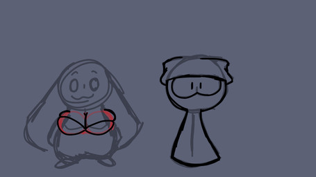 ambiguous_gender beanie bra clothing duo female hat headgear headgear_only headwear headwear_only intersex intersex/female mostly_nude nude shocked sudden surprised underwear undressing kasa_beanie kasabeanie_(kasa_beanie) lissa_(kasa_beanie) shadow_creature 16:9 animated animated_gif guide_lines monochrome short_playtime sketch unfinished widescreen