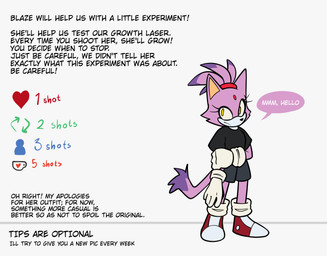 accessory anthro black_clothing black_nose black_shirt black_topwear bottomwear clothing dialogue donation_drive eyelashes female footwear forehead_gem gem gloves grey_bottomwear grey_clothing grey_shorts hair hair_accessory hairband hand_on_arm hand_on_own_arm handwear heart_symbol multicolored_body purple_body purple_ears purple_hair purple_tail red_clothing red_footwear red_gem red_hairband red_shoes shirt shoes shorts simple_background solo speech_bubble tail tan_inner_ear text three-quarter_view topwear two_tone_body white_background white_body white_clothing white_gloves white_handwear yellow_eyes klacket sega sonic_the_hedgehog_(series) blaze_the_cat domestic_cat felid feline felis mammal 2026 absurd_res colored digital_media_(artwork) english_text flat_colors hi_res