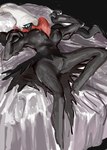 bed black_nipples breasts featureless_crotch female furniture lying nipples on_back on_bed solo perokisu nintendo pokemon darkrai generation_4_pokemon legendary_pokemon pokemon_(species) absurd_res hi_res sketch