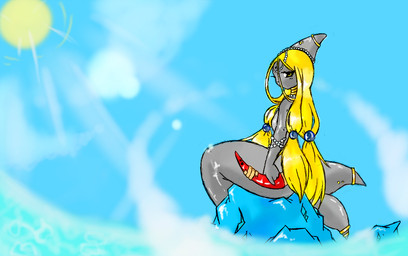 female looking_at_viewer sea solo sun water inkcookie aquatic cetacean dolphin mammal oceanic_dolphin toothed_whale 2008