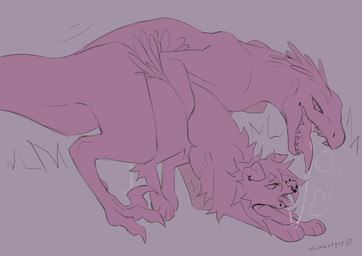 ambiguous_gender ambiguous_penetrated ambiguous_penetration bodily_fluids breath claws cum cum_drip doggystyle dripping drooling duo exaggerated_mastectomy_scar facial_piercing feathers feral feral_on_feral feral_penetrated feral_penetrating feral_penetrating_feral from_behind_position fur genital_fluids genitals grabbing_from_behind hair hips_grab interspecies male male/ambiguous male_penetrating male_penetrating_ambiguous mastectomy_scar mating_grip nose_piercing obscured_penetration open_mouth panting penetration penile penile_penetration penis piercing saliva saliva_string scar septum_piercing sex sharp_teeth sickle_claw simple_background tail teeth teeth_showing thrusting toe_claws tongue tongue_out slumberpup pillow_(slumberpup) canid canine dinosaur dromaeosaurid feathered_dinosaur feathered_scalie mammal prehistoric_species reptile saurischian scalie theropod absurd_res hi_res trans_(lore) trans_man_(lore)