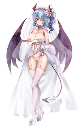 big_breasts blue_hair blush bodily_fluids breasts clothed clothing cum cum_in_hair cum_on_arm cum_on_belly cum_on_body cum_on_breasts cum_on_crotch cum_on_face dress female flower footwear genital_fluids hair high_heels horn light_body light_skin not_furry panties plant ponytail red_eyes shoes skimpy solo spade_tail tail translucent translucent_clothing underwear wedding_dress sakuranbo taimanin_(series) viola_(taimanin) demon demon_humanoid horned_humanoid humanoid vampire digital_media_(artwork) hi_res