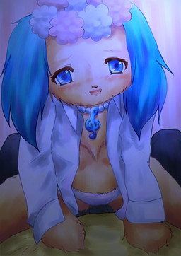 anthro blue_eyes blue_hair blush clothed clothing coat duo female first_person_view floppy_ears fluffy g_clef hair jacket jewelry lab_coat lop_ears musical_clef musical_symbol necklace on_lap open_clothing open_shirt open_topwear panties shirt sitting sitting_on_lap smile solo_focus straddling symbol topwear underwear curutta jewelpet sanrio sega sega_fave sapphie_(jewelpet) bird_dog canid canine canis cavalier_king_charles_spaniel domestic_dog hunting_dog mammal spaniel toy_dog cool_colors digital_media_(artwork)