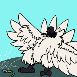 ambiguous_gender beak claws feathered_wings feathers open_mouth simple_background solo wings trout_(artist) birbthing avian bird 1:1 2017 aliasing digital_media_(artwork) microsoft_paint_(artwork)