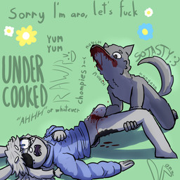 anthro blood blood_from_mouth blood_in_mouth blood_in_pussy blood_on_face blood_on_ground blood_on_leg blood_on_legs blood_on_pussy blue_eyes bodily_fluids clothed clothing crying duo eye_patch eyewear female forced fur genital_torture gore hoodie kneeling lying male male/female markings mutilation on_back pain pantsless partially_clothed petals piercing profanity pussy_torture scut_tail short_tail simple_background spots spotted_body spotted_fur tail tears text topwear torture white_body white_fur manyanz canid canine canis lagomorph leporid mammal rabbit wolf 1:1 english_text hi_res
