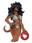 anthro athletic athletic_female bikini clothing collar female solo swimwear two-piece_swimsuit villainess droffagner villainous_(series) canid canine mammal were werecanid werecanine 3:4 hi_res