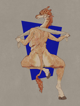 abstract_background anthro big_butt biped butt cloven_hooves countershade_butt countershade_face countershade_neck countershading female female_anthro gloves_(marking) hair hooves horn iris leg_markings long_neck looking_at_viewer looking_back looking_back_at_viewer markings nude nude_anthro nude_female open_mouth ossicone pupils rear_view seductive simple_background sitting slightly_chubby slightly_chubby_anthro slightly_chubby_female snout socks_(marking) solo tail towel unguligrade wet wet_body flowerdino cass_(flowerdino) giraffe giraffid mammal digital_drawing_(artwork) digital_media_(artwork) hi_res