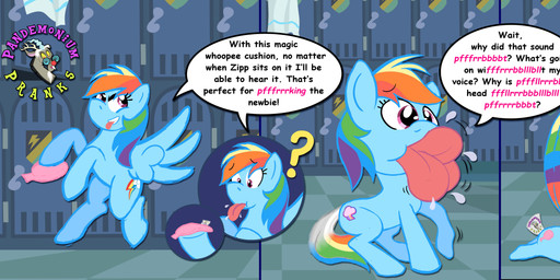 dialogue duo facesitting female female/female forced forced_transformation inanimate_transformation inflation permanent_smile silly sitting_on_another teasing text transformation transformation_sequence what what_has_magic_done whoopee_cushion wings cereal_squish friendship_is_magic hasbro mlp_g5 my_little_pony mythology discord_(mlp) rainbow_dash_(mlp) zipp_storm_(mlp) animate_inanimate equid equine horse mammal mythological_creature mythological_equine pegasus pony absurd_res comic english_text hi_res long_image sequence wide_image