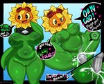 areola big_breasts biped black_eyes bodily_fluids breasts clothed clothing cum cum_in_vagina cum_inside cum_splatter cutaway dialogue disembodied_penis duo eyebrows eyelashes eyewear female female_penetrated flower freckles from_front_position genital_fluids genitals glistening glistening_body goggles green_body heart_eyes heart_symbol impregnation lactating male male/female male_penetrating male_penetrating_female nipples not_furry nude nude_female open_mouth penetration penis plant pseudo_hair sex simple_background speech_bubble spread_legs spreading standing sweat text thick_thighs vaginal vaginal_penetration vulva wide_hips fertilizing_(artist) electronic_arts plants_vs._zombies plants_vs._zombies_heroes popcap_games solar_flare_(pvz) elemental_creature flora_fauna flower_creature humanoid sunflower_(pvz) 2025 artist_name digital_drawing_(artwork) digital_media_(artwork) english_text multiple_scenes