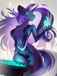 anthro big_breasts brazier breasts clothing crown dress elemental_manipulation fangs female fire fire_manipulation hand_on_hip headgear horn lips magic magic_user navel nightmare_rarity_(idw side_boob smile solo teeth thick_thighs tiara 4m4i friendship_is_magic hasbro idw_publishing my_little_pony my_little_pony_(idw) mythology equid equine mammal mythological_creature mythological_equine unicorn absurd_res hi_res