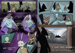 anthro emotional feelings fur fur_markings guitar_case male markings slim solo text sidpoke grimm_(a_little_longing_goes_away) canid canine canis mammal wolf absurd_res comic english_text hi_res