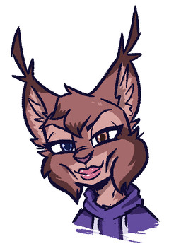 ambiguous_anthro ambiguous_gender anthro blue_eyes cheek_tuft clothed clothed_ambiguous clothed_anthro clothing ear_tuft facial_tuft head_tuft heterochromia hoodie looking_at_viewer orange_eyes purple_clothing purple_hoodie purple_topwear simple_background solo topwear tuft white_background theblueberrycarrots mewing_(meme) marc_(theblueberrycarrots) felid feline lynx mammal digital_drawing_(artwork) digital_media_(artwork) source_request male_(lore)