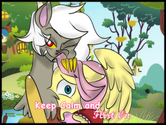blue_eyes crossgender duo feathered_wings feathers female male red_eyes wings yellow_body yellow_feathers thepurplemaniac friendship_is_magic hasbro my_little_pony mythology discord_(mlp) fluttershy_(mlp) chimera draconequus equid equine mammal mythological_creature mythological_equine pegasus 4:3 source_request