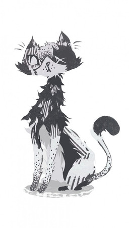 ambiguous_feral ambiguous_gender black_body black_fur feral fur grey_body grey_fur sitting solo tail naircat domestic_cat felid feline felis mammal 2015 greyscale hi_res monochrome traditional_media_(artwork)