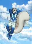 anthro beard big_tail bulge cape clothing detailed_bulge facial_hair facial_tuft flying genital_outline huge_tail male sheath_outline solo superhero superhero_costume tail tight_clothing tuft lunart opalance starknight felid feline mammal pantherine snow_leopard hi_res