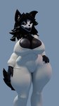 anthro big_breasts black_body black_hair bone breasts cleavage clothed clothing female hair hand_on_hip jumpsuit skull skull_head solo tail thick_thighs white_eyes nikto_ghost da.nilkaz_(modeler) scp_foundation scp-1471-a scp-1471-a_(da.nilkaz) canid canine malo mammal 3d_(artwork) 9:16 absurd_res digital_media_(artwork) hi_res