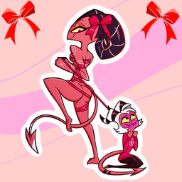 asphyxiation big_butt breasts butt choking christmas_clothing clothing duo eyelashes female freckled_face freckles glistening_eyelids holidays larger_female long_eyelashes male male/female nude nude_female ribbons size_difference smaller_male gatojack3 christmas hellaverse helluva_boss barbie_wire moxxie_(helluva_boss) humanoid imp 1:1 hi_res