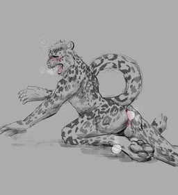 anal anal_fluids anal_penetration anthro backsack balls blush bodily_fluids fangs flustered genitals long_tail male male_penetrated nude pawpads penetration pushing_toy_out sex_toy solo spots stretched_anus tail teeth cupiddemon unnamed_character felid mammal pantherine snow_leopard absurd_res hi_res shaded simple_shading sketch
