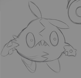 ambiguous_gender feral grey_background simple_background solo drwrandom nintendo pokemon generation_5_pokemon pokemon_(species) trubbish hi_res monochrome sketch