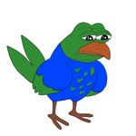 alternate_species amphibian avian bird clothing feral frog hybrid male meme pepe_the_frog sad solo sweater topwear unknown_artist