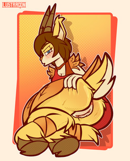 anthro anus blush bodily_fluids breasts butt cleavage clothed clothing covered_breasts female fur genital_fluids genitals hair hooves horn looking_at_viewer simple_background solo tail text topwear vulva lustragon activision mythology spyro_reignited_trilogy spyro_the_dragon fan_character maple_(iestragon) faun faun_(spyro) mammal mythological_creature digital_drawing_(artwork) digital_media_(artwork) hi_res