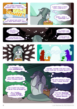 basket container covering covering_face cowering dumpster female feral floating_eyes scared social_anxiety solo text thought_bubble redxbacon friendship_is_magic hasbro my_little_pony marble_pie_(mlp) earth_pony equid equine horse mammal pony absurd_res comic english_text hi_res