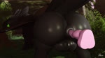 anal anus backsack balls black_body black_skin butt butt_jiggle disembodied_penis feral forest genitals green_eyes jiggling looking_at_viewer looking_back looking_back_at_viewer male outside penis plant puffy_anus rear_view sex solo tree willie_piv dreamworks european_mythology how_to_train_your_dragon mythology toothless dragon fury_(httyd) mythological_creature mythological_scalie night_fury scalie western_dragon 16:9 3d_(artwork) 3d_animation animated digital_media_(artwork) hi_res high_framerate no_sound watermark webm widescreen