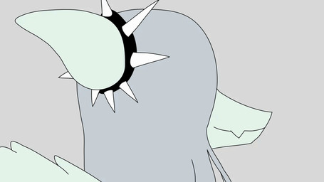 amber_eyes anthro biped blue_body blue_scales bone_frill eyeshadow feathered_wings feathers female frill_(anatomy) grey_background grey_body grey_feathers grey_hair hair happy head_turned long_hair looking_at_viewer looking_back makeup markings one_eye_closed rear_view scales simple_background smile solo striped_markings stripes wings wink winking_at_viewer daveron_(artist) cavemanon_studios goodbye_volcano_high ko_op_(game_developer) snoot_game fang_(gvh) prehistoric_species pterosaur reptile scalie 16:9 animated colored headshot_portrait portrait widescreen