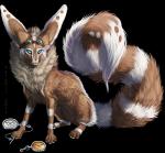 ambiguous_gender blue_eyes brown_body brown_fur chat_pose eyewear feral fur goggles paws simple_background sitting solo transparent_background white_body white_fur nukerooster melody_(aseethe) canid canine fox mammal 2014 alpha_channel