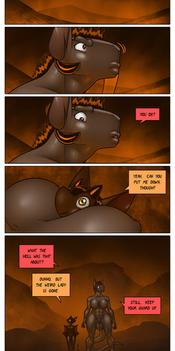 animal_genitalia anthro balls dialogue duo flaccid genitals gynomorph gynomorph/male humanoid_genitalia humanoid_penis intersex intersex/male larger_gynomorph larger_intersex male penis sheath size_difference smaller_male text james_howard patreon subscribestar aamon_(james_howard) tina_(james_howard) bat demon mammal absurd_res comic english_text hi_res