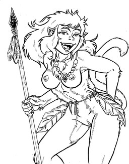 areola biped bottomwear breasts chest_tuft clothing erect_nipples female fur genitals hair hand_on_hip humanoid_pointy_ears ineffective_clothing ineffective_loincloth jewelry leaf_clothing loincloth long_hair looking_at_viewer melee_weapon navel necklace nipples nude open_mouth pointy_ears polearm pose sharp_teeth simple_background slim smile solo spear standing teeth three-quarter_view tuft vulva weapon white_background style_wager dungeons_and_dragons hasbro wizards_of_the_coast vaya animal_humanoid humanoid mammal mammal_humanoid monkey_humanoid primate primate_humanoid vanara black_and_white line_art monochrome portrait source_request three-quarter_portrait