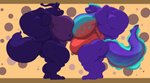 abstract_background anthro belly big_belly big_muscles big_pecs duo flexing grin huge_belly huge_muscles huge_pecs hyper hyper_belly hyper_muscles hyper_pecs looking_at_another male multicolored_body musclegut muscular nipples nude pecs plantigrade purple_body purple_nipples side_view smile standing panscolipede jay_the_eel eel fish hybrid marine monster 2019 full-length_portrait portrait