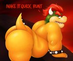 anthro belly big_belly big_butt butt claws fangs hair horn huge_butt inviting_to_sex leaning male musclegut muscular nude overweight overweight_anthro overweight_male presenting presenting_hindquarters raised_tail red_hair solo tail teeth thick_thighs sinood1e bowser_day mario_bros nintendo bowser koopa scalie hi_res