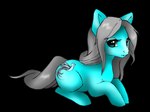 blue_body blue_eyes cutie_mark eyelashes female feral grey_hair grey_tail hair looking_at_viewer lying on_front side_view solo tail milk-jug hasbro my_little_pony equid equine horse mammal pony alpha_channel