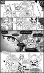 anthro appliance big_eyes blush bottomwear cheese clothing dairy_products dialogue duo embarrassed female fire food haku_(hima_nsfw) kitchen_appliance macaroni macaroni_and_cheese male manga_style oven pants pasta references shirt shocked smoke solo sweater topwear hima_nsfw ande_(hima_nsfw) himalaya_(hima_nsfw) canid canine felid feline fox ghost hybrid lynx mammal spirit absurd_res black_and_white hi_res monochrome