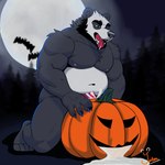 bodily_fluids cum cum_inside ejaculation food for_a_head fruit genital_fluids male muscular overweight penetrating_pumpkin plant pumpkin pumpkin_head pumpkin_masturbation sex slightly_chubby solo yetsu yetsupanda bear giant_panda mammal object_head 1:1 absurd_res hi_res