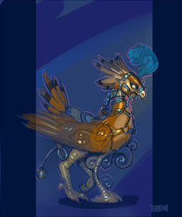 ambiguous_gender ball_gag beak blue_background bound bridle brown_body brown_feathers buttplug feathers feet feral gag gagged halter harness harness_ball_gag harness_gag inflatable_buttplug inflatable_toy muzzle_(object) muzzled plug_(sex_toy) reins saddle sex_toy side_view simple_background solo talons toes turbinedivinity avian bird 2015