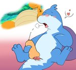 anthro blue_body blush bodily_fluids cum erection eyes_closed genital_fluids genitals heart_symbol kemono male masturbation penis solo nakadashimashta nintendo pokemon iruyo_the_dolphin cetacean dolphin dragonite generation_1_pokemon mammal marine pokemon_(species) toothed_whale 2023