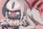 ahegao anthro anus butt duo female feral fur horn looking_pleasured male male/female megukura red_eyes solo megusuri nintendo pokemon absol generation_3_pokemon pokemon_(species) hi_res